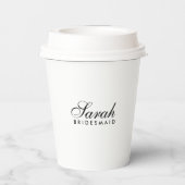 Minimaal Script Bruidsmeisje Coffee Paper Cups Papieren Bekers (Achterkant)