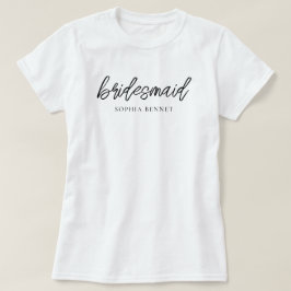 Minimaal script bruidsmeisje gepersonaliseerd t-shirt