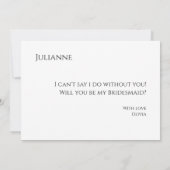 Minimaal script bruidsmeisje voorstel kaart (Achterkant)