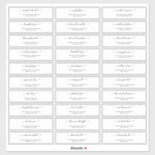 Minimaal script bruiloft gast adres Sticker