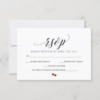 Minimaal Script Bruiloft RSVP Modern Response Kaar Kaart