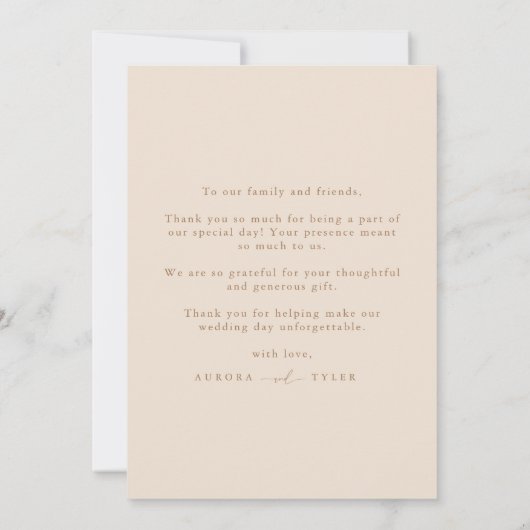 Minimaal script bruiloft volledige foto bedankkaart (Achterkant)