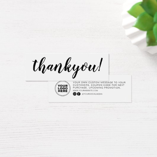 Minimaal script Business Hartelijk dank voor toevo Mini Visitekaartjes (Bureau)