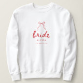 Minimaal script Coquette strik bruid vrijgezellenf Trui (Design voorkant)