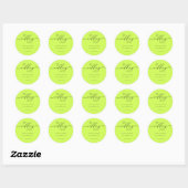 Minimaal script Cyber Lime Jet Black Trouwen Ronde Sticker (Vel)