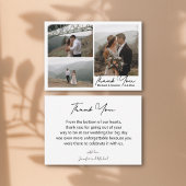 minimaal script dank u 3 foto's collage bruiloft notitiekaartje