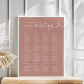 Minimaal Script Dusty Roos Trouwstoel Grafiek Poster