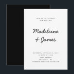 Minimaal Script Eenvoudig Modern Zwart Wit Bruilof Kaart<br><div class="desc">Minimaal Script Eenvoudig Modern Zwart Wit Huwelijksuitnodiging Bewerkbare Sjabloon</div>