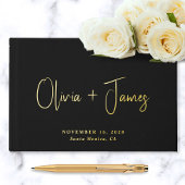 Minimaal Script Foto Black Wedding Gastenboek