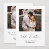 Minimaal Script Foto Bruiloft Tafelnummer Kaart (Voorkant / Achterkant)