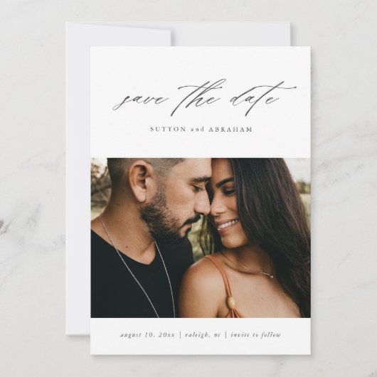 Minimaal script foto save the date (Voorkant)