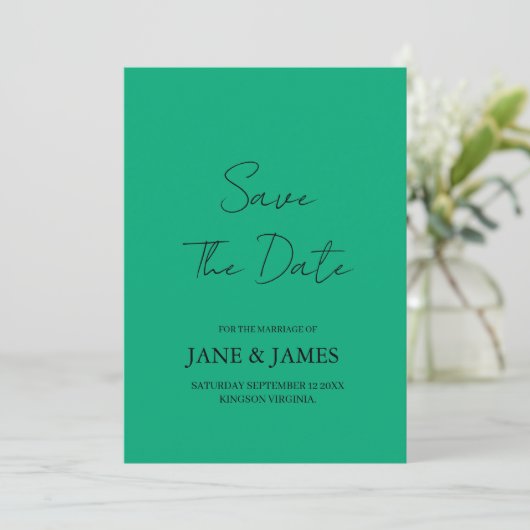 Minimaal script foto save the date (Staand voorkant)