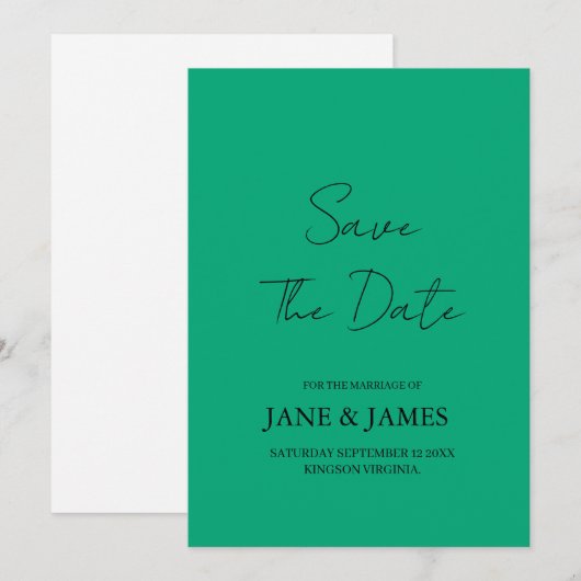 Minimaal script foto save the date (Voorkant / Achterkant)