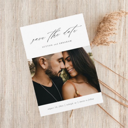 Minimaal script foto save the date