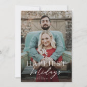 Minimaal script Gelukkig Kerstmis Foto Kaart (Voorkant)