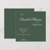 Minimaal script Hoogland mosgroene bruiloftsborrel Kaart (Voorkant / Achterkant)