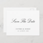 Minimaal script Islamitische Moslim Save The Date Aankondigingskaart (Voorkant / Achterkant)