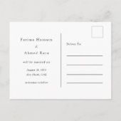 Minimaal script Islamitische Moslim Save The Date Aankondigingskaart (Achterkant)
