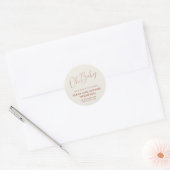 Minimaal script ivoor Oh Baby Ronde Sticker (Envelop)