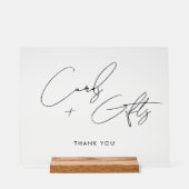 Minimaal Script Kaarten + Cadeaus Bruiloft Zwart Acryl Bord (Voorkant)