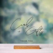 Minimaal Script Kaarten + Cadeaus Bruiloft Zwart Acryl Bord (Neutraal)