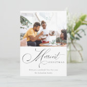 Minimaal script Kerstmis Groet Foto Feestdagenkaart (Staand voorkant)