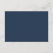 Minimaal script menu keuze Navy Blue Trouw RSVP (Achterkant)