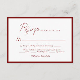 Minimaal Script Menu Keuze Rode Rand Wedding RSVP