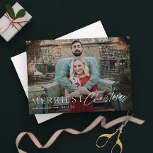 Minimaal Script Merry Christmas Foto Vakantie