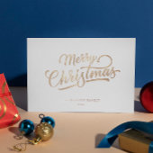 Minimaal Script Merry Christmas Gold Foil Folie Feestdagenkaart