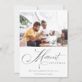Minimaal script Merry Christmas Groet Foto Feestdagenkaart (Voorkant)