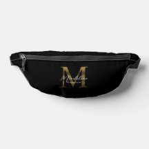 Minimaal Script Metallic Black Gold Monogram