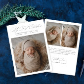 Minimaal script Mijn eerste kerst Baby fotokaart Feestdagenkaart