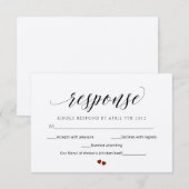 Minimaal Script Modern RSVP Wedding Response Kaart (Voorkant / Achterkant)