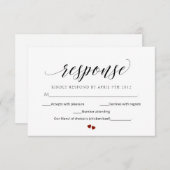 Minimaal Script Modern RSVP Wedding Response Kaart (Voorkant / Achterkant)
