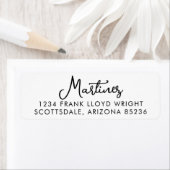 Minimaal Script Modern Typografie Retouradres Etiket (Insitu)