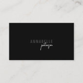 Minimaal script moderne professionele chique zwart visitekaartje (Voorkant)