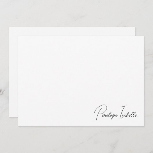 Minimaal Script Monogram Notitiekaartje (Voorkant / Achterkant)