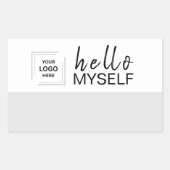 Minimaal script naam badge sticker ontwerp (Voorkant)