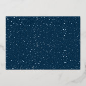 Minimaal script Navy Blauwe Prettig Kerst Folie Feestdagenkaart (Achterkant)