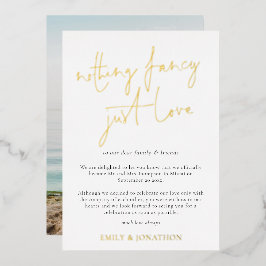 Minimaal script niets Fancy elopement Real Folie Uitnodiging