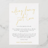 Minimaal script niets Fancy elopement Real Folie Uitnodiging (Voorkant)