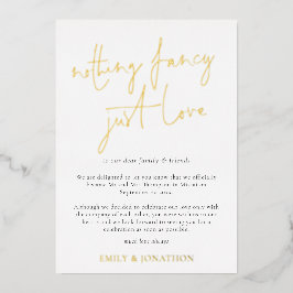 Minimaal script niets Fancy elopement Real Folie Uitnodiging