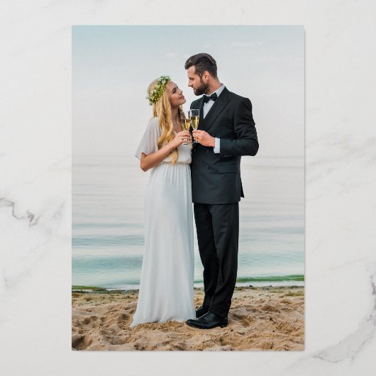 Minimaal script niets Fancy elopement Real Folie Uitnodiging (Achterkant)