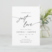 Minimaal script Niets fancy Gewoon liefde Save The Date (Staand voorkant)