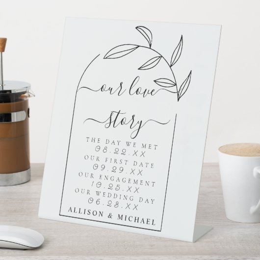 Minimaal script ons liefdesverhaal reclamebord met voetstuk (Insitu)