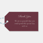 Minimaal Script Paarse Plum Favor Tag Cadeaulabel (Achterkant Horizontaal)