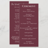 Minimaal Script Paarse Plum Programma Programmakaart (Voorkant / Achterkant)