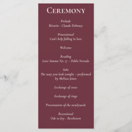 Minimaal Script Paarse Plum Programma Programmakaart