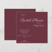 Minimaal script paarse pruim bruiloft uitnodiging (Voorkant / Achterkant)